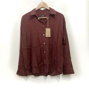 A.P.C. Blouse Button Up Gaelle Marron Size Large New